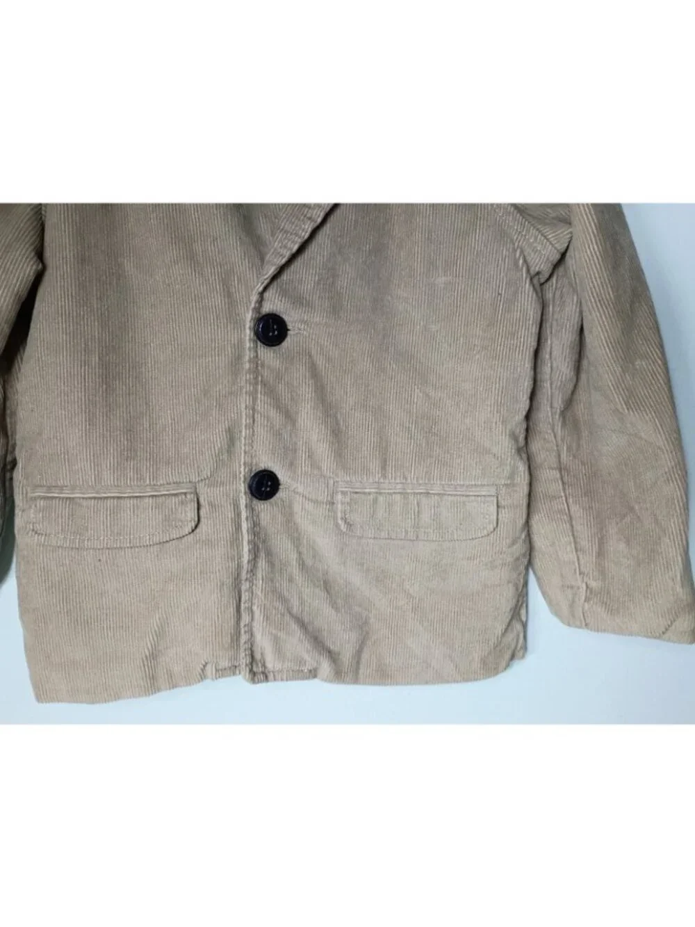Carter's Boys Flannel Lined Corduroy Blazer Jacket 5 Cotton Vented Pockets Tan